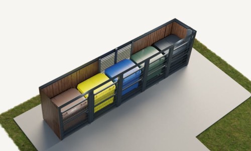 Ocynkowana wiata śmietnikowa MOD 1,3x7,5 m
