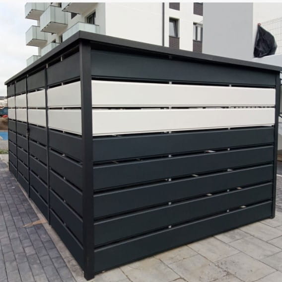 Wiata śmietnikowa EKO 6x3m widok frontowy