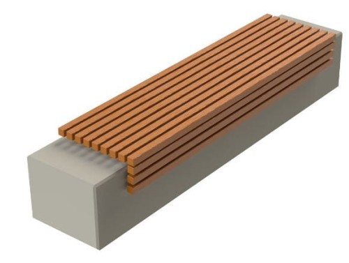 Ławka betonowa, ławbka betonowo drewniana, mała architektura miejska, producent.JPG