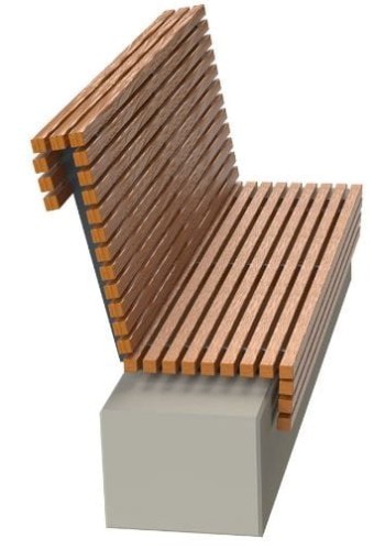 Ławka betonowa Creative 150 cm z deskami impregnowanymi