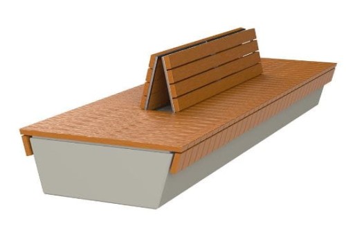 Ławka betonowo drewniana, lawka betonowa z oparciem, mała architektura, producent.JPG