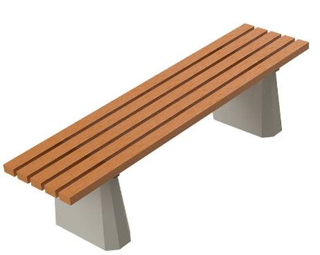 Ławka betonowo drewniana PEDRA bez oparcia 180 cm