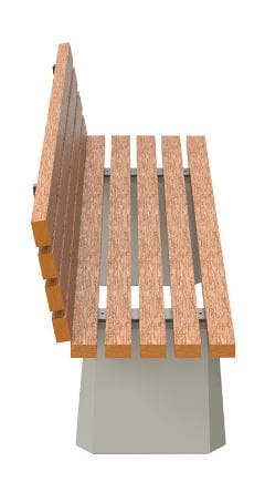 Ławka betonowo-drewniana z oparciem, ławka betonowa, mała architekrura, producent.JPG