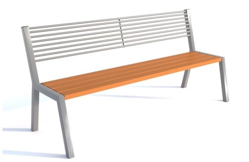 Ławka Narcyz II stal nierdzewna i drewno 190 cm