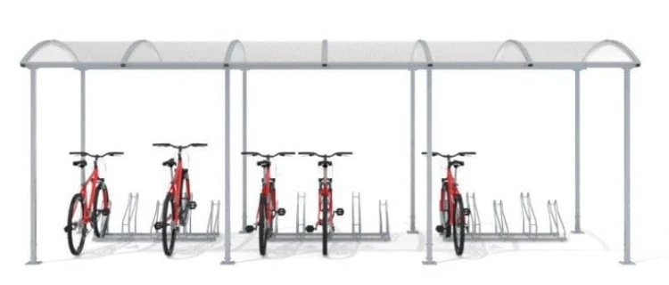 Wiata rowerowa 630 cm do montażu na 15 rowerów