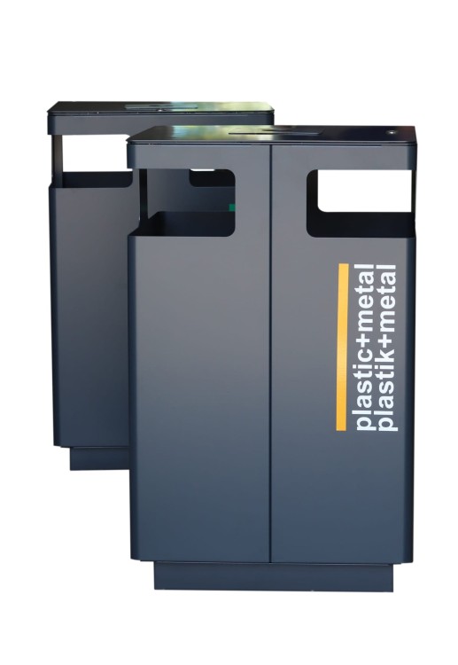 Metalowy kosz do segregacji Tower 4 x 52 l