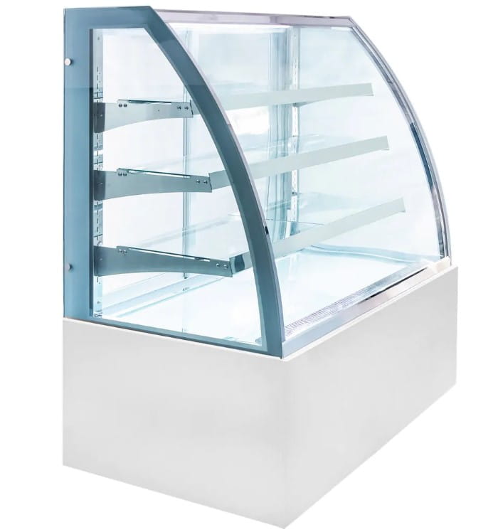 Witryna cukiernicza z giętą szybą Mega-M CLARA S120 white