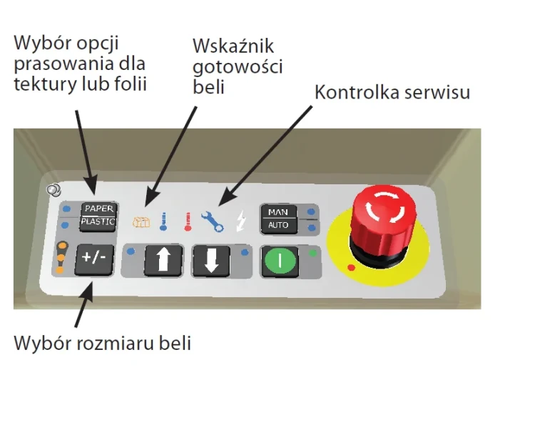 Belownica pionowa Orwak 3115 panel sterowania.webp