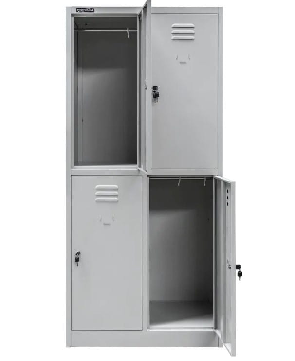 Metalowa szafka pracownicza BHP 4-drzwiowa szerokość 80 cm