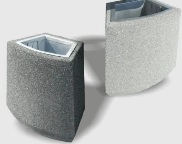 Kosz betonowy miejski 70L o trapezowej podstawie