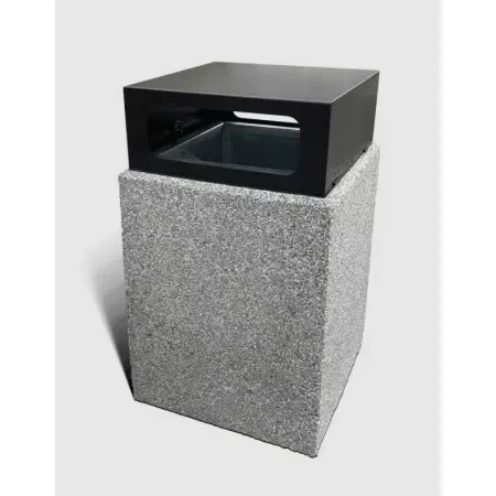 Kosz na śmieci 90l  betonita 159 z daszkiem.webp