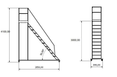 Rysunek  podest jezdny 11+1