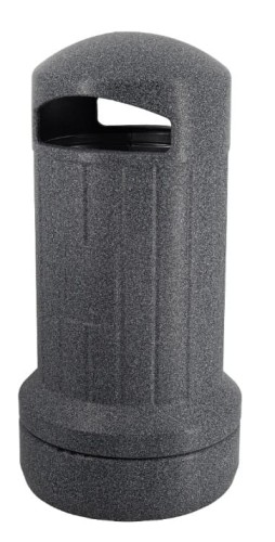 Plastikowy kosz uliczny TWIST 70 l widok z przodu