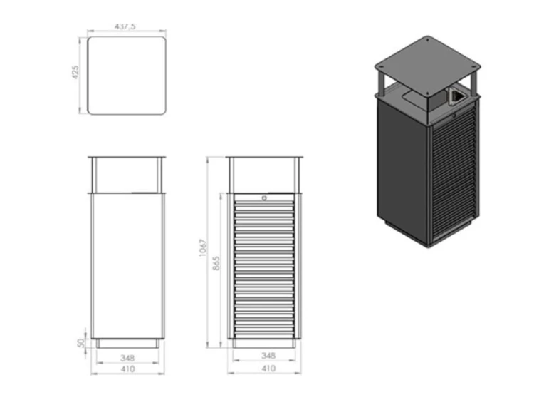 Kosz miejski Amant III 80 l z obustronnym wrzutem