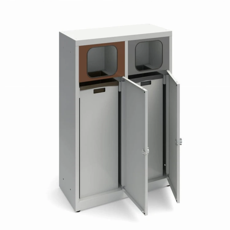 PSO bio poz .jpgKosz do segregacji ANT-3 z ramką na worki lub z pojemnikami RAL7035