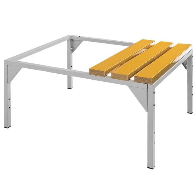 Stalowa podstawa z ławeczką WPC pod szafkę BHP 80 cm