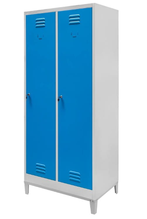 Szafka BHP ubraniowa Mega-M 2-drzwiowa 80 cm szaro-niebieska