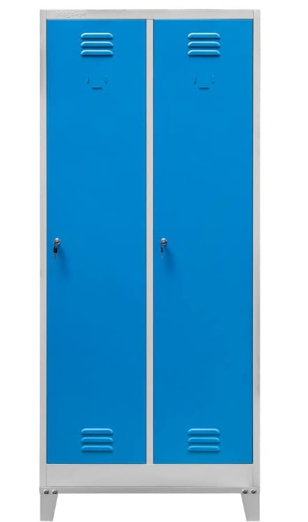 Metalowa szafka pracownicza Mega-M na nóżkach 2-drzwiowa 60 cm