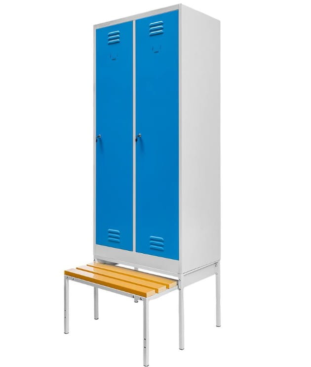 Szafka BHP ubraniowa Mega-M z ławeczką 2-drzwiowa 80 cm
