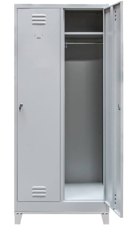 Szafka BHP ubraniowa Mega-M 2-drzwiowa 80 cm szara