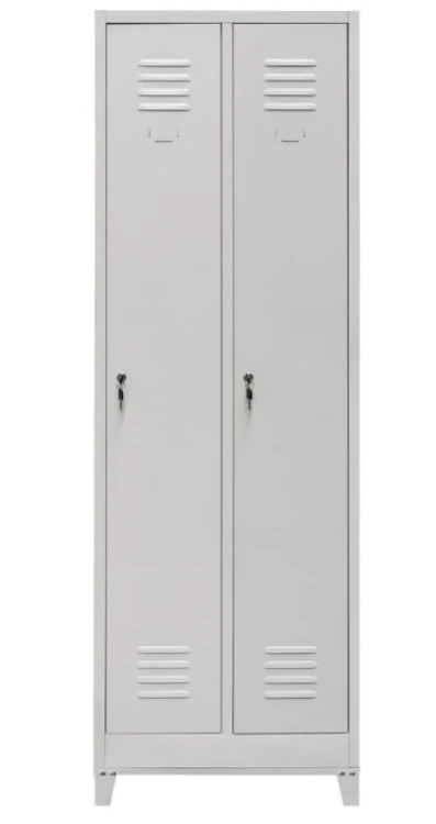 Szafka BHP ubraniowa Mega-M 2-drzwiowa 60 cm szara