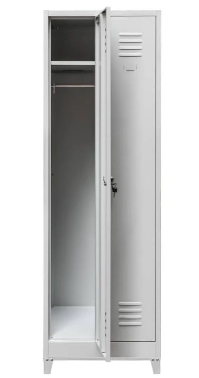 Szafka BHP ubraniowa Mega-M 2-drzwiowa 60 cm szara