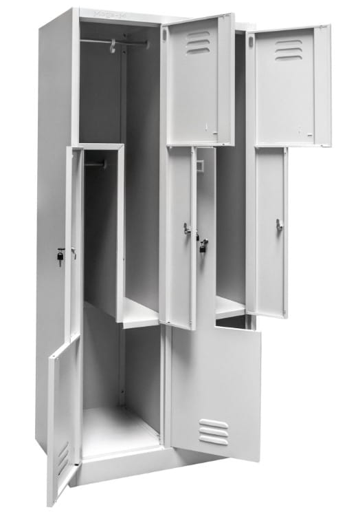 Szafka BHP ubraniowa Mega-M typu L 4-drzwiowa 80 cm szara