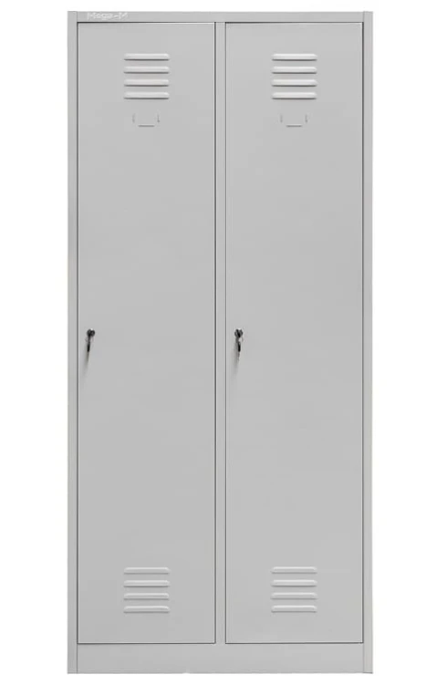 Szafka BHP ubraniowa Mega-M 2-drzwiowa z przegrodami 80 cm szara