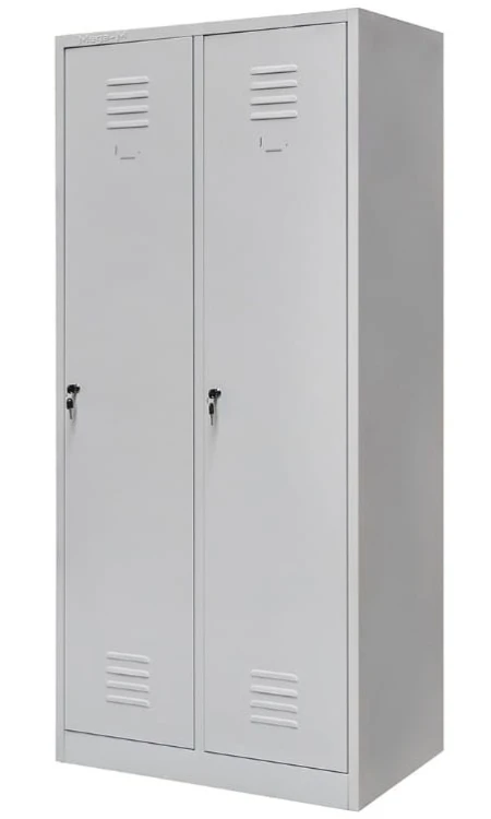 Stalowa szafka pracownicza Mega-M 80 cm w kolorze szarym