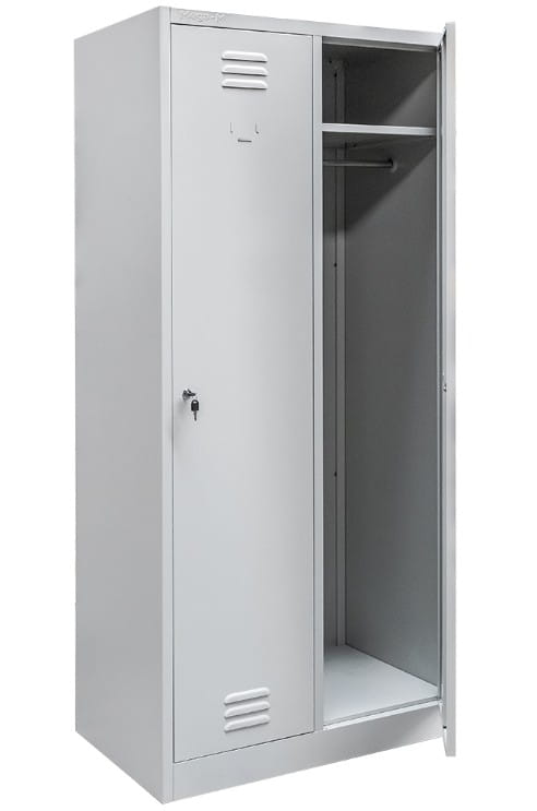 Szafka BHP ubraniowa Mega-M 2-drzwiowa 80 cm szara