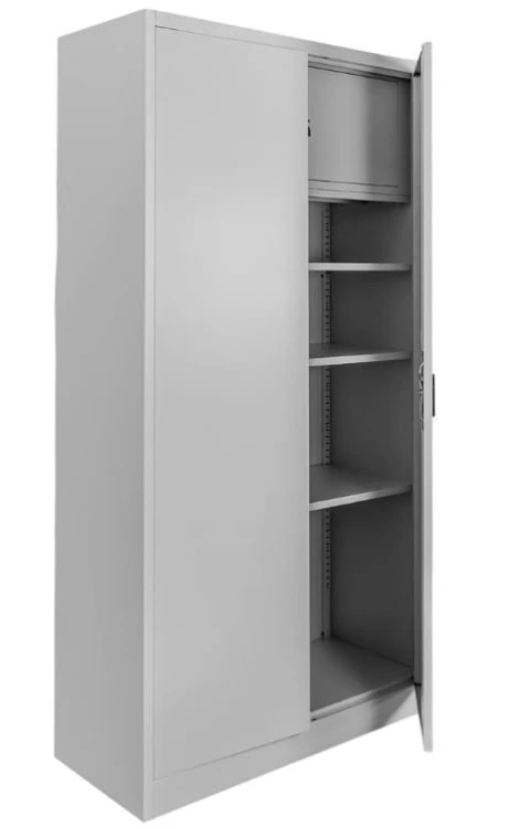 Szara szafa biurowa metalowa na dokumenty 90 cm Mega-M