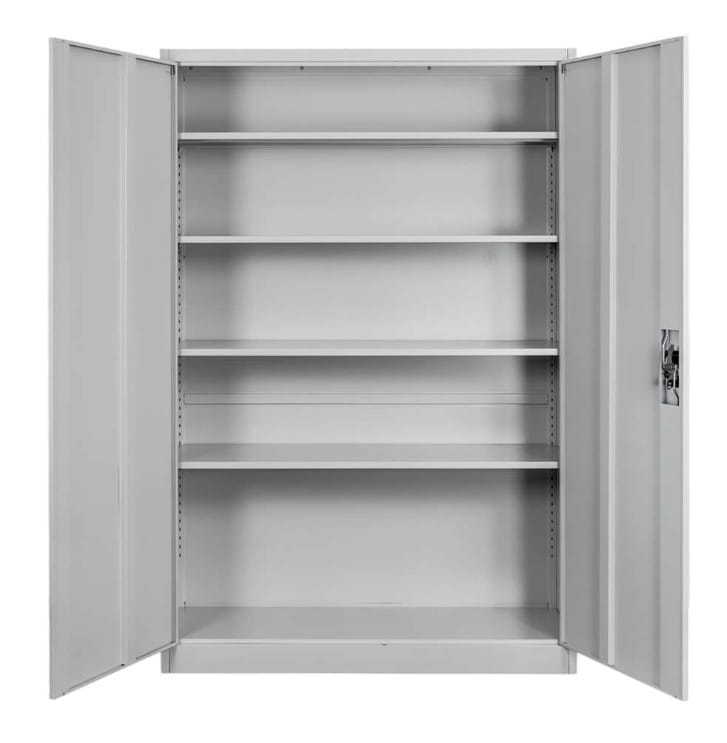 Szara szafa metalowa do biura Mega-M 120 cm
