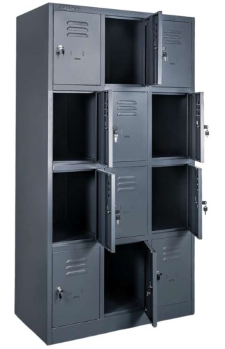 Szafka sktytkowa, śniadaniowa, 12 skrytek, 3-kolumniwa