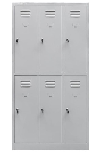 Szafka skrytkowa BHP Mega-M 6 skrytek 90x50x180 cm szara