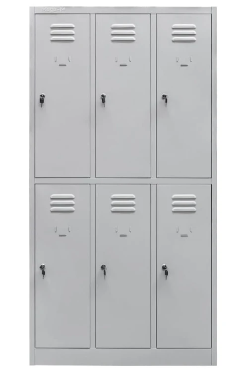 Szafka skrytkowa BHP Mega-M 6 skrytek 90x50x180 cm szara