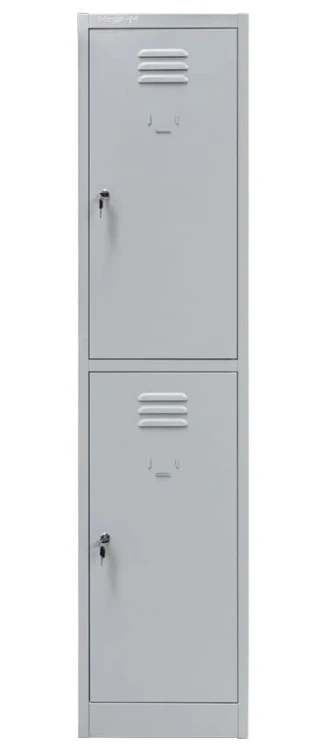 Szafka skrytkowa BHP Mega-M 2 skrytki 40x50x180 cm szara