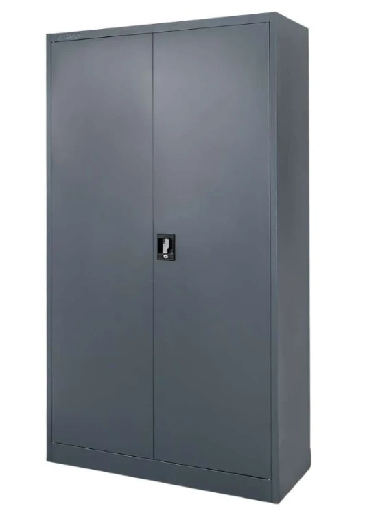 Metalowa szafa gospodarcza Mega-M z półkami i drążkiem 90 cm