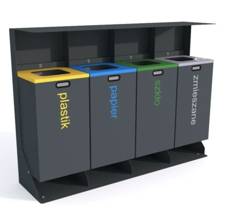 Kosz do segregacji Heros IV 4x80 litrów.webp