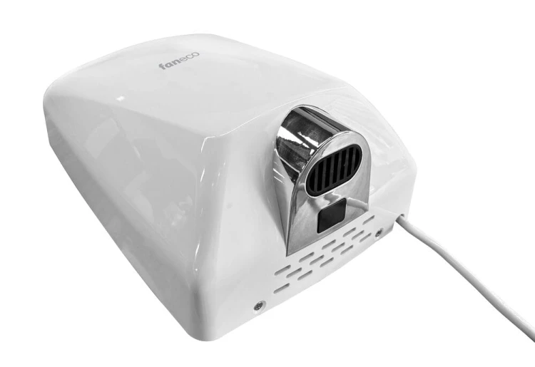 Suszarka do rąk HALNY 1200W biała widok z przodu