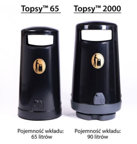 Glasdon Topsy 65 trwały kosz zewnętrzny 65 l
