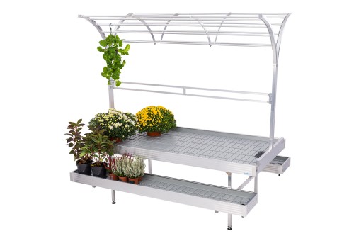 Stacjonarny stół zalewowy dwustronny z zestawie z nadstawką do roślin wiszących.jpg