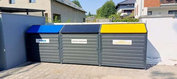 Metalowa obudowa na kontener 1100 l do odpadów