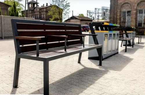 Ławka dworcowa Limba stal ocynkowana i malowana proszkowo.webp