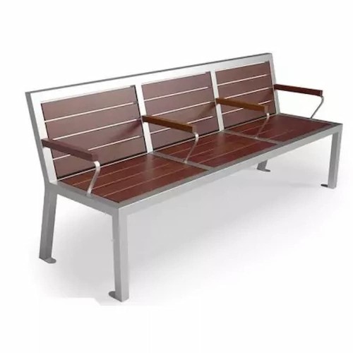 Ławka dworcowa Limba stelaż - stal nierdzewna.webp