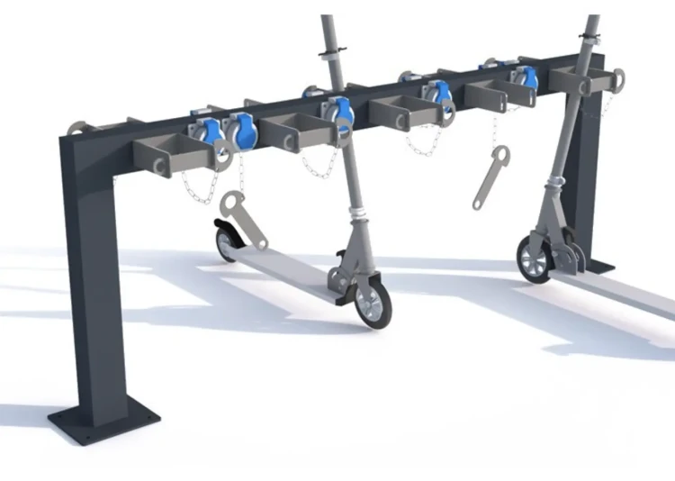 Metalowy stojak na hulajnogi elektryczne dwustronny 155 cm