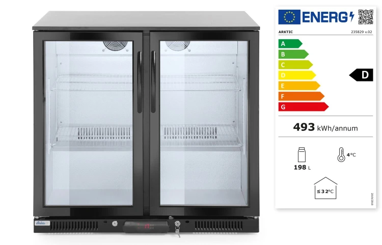 Czarna lodówka do napojów Arktic 230V 160W