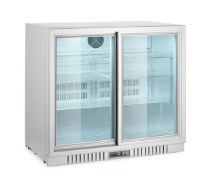 Srebrna lodówka barowa Arktic do napojów 900x520x840 mm
