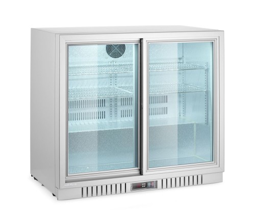 Srebrna lodówka barowa Arktic do napojów 900x520x840 mm