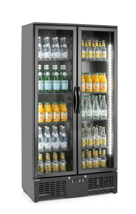 Dwudrzwiowa lodówka barowa Arktic czarna 530x900x1820 mm
