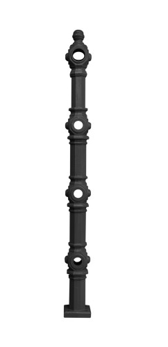 Prosty żeliwny słupek uliczny o wysokości 1262 mm